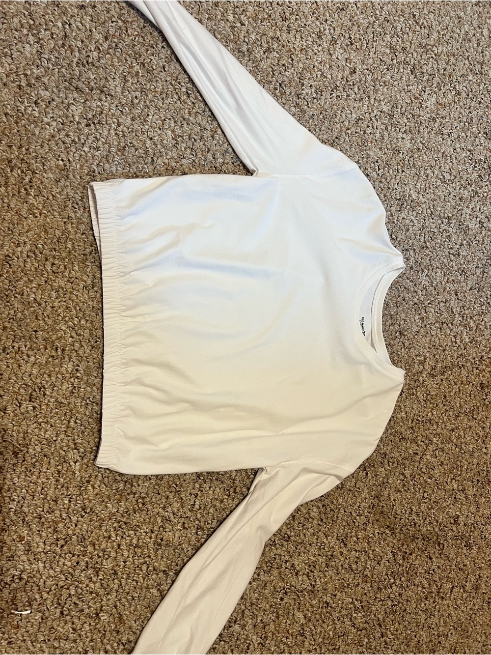 Old Navy White Long Sleeve Crewneck Sweatshirt